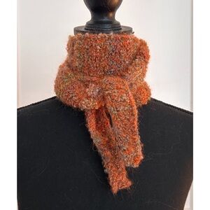 Brand New Hand Knit Sophie Scarf in ‘Tweed’ (Oranges & Browns) Size Large